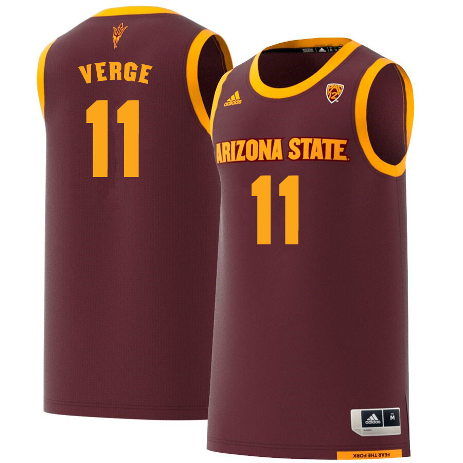 Men #11 Alonzo Verge Arizona State Sun Devils College Basketball Jerseys Sale-Maroon